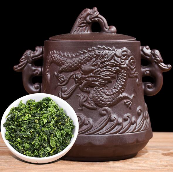  铁观音茶叶立体龙纹紫砂罐清香型高山乌龙茶